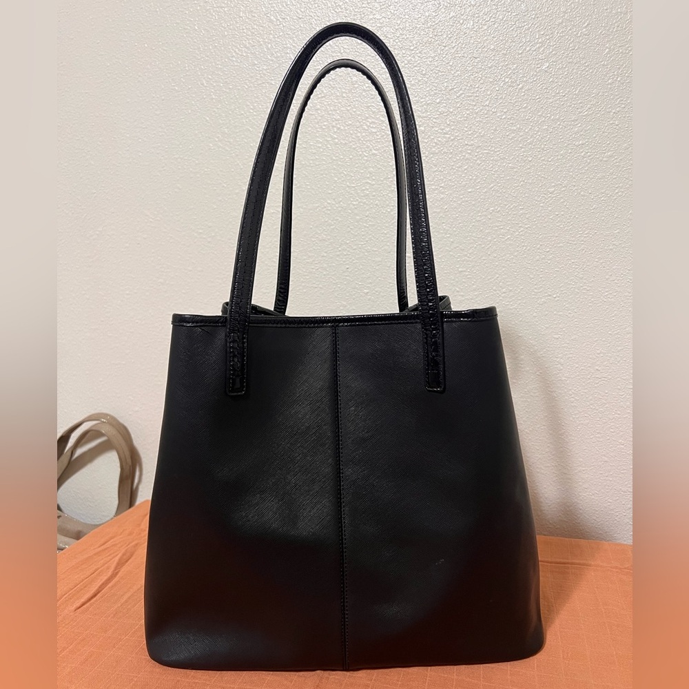Coach Black Silver Metro City Tote Bag Saffiano Leather and Suede - Picture 4 of 8